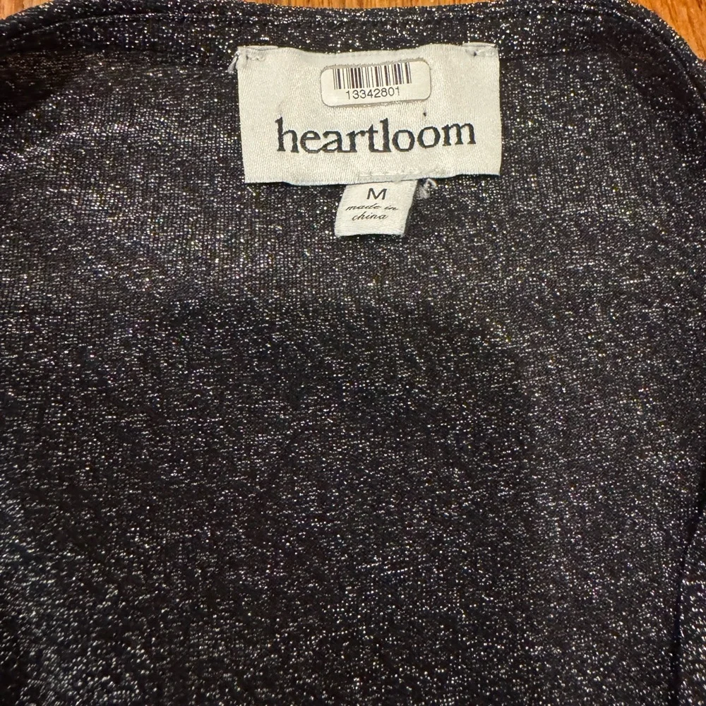 Heartloom Sonora Top Shimmering Metallic Black Twist Front Blouse - Picture 5 of 5